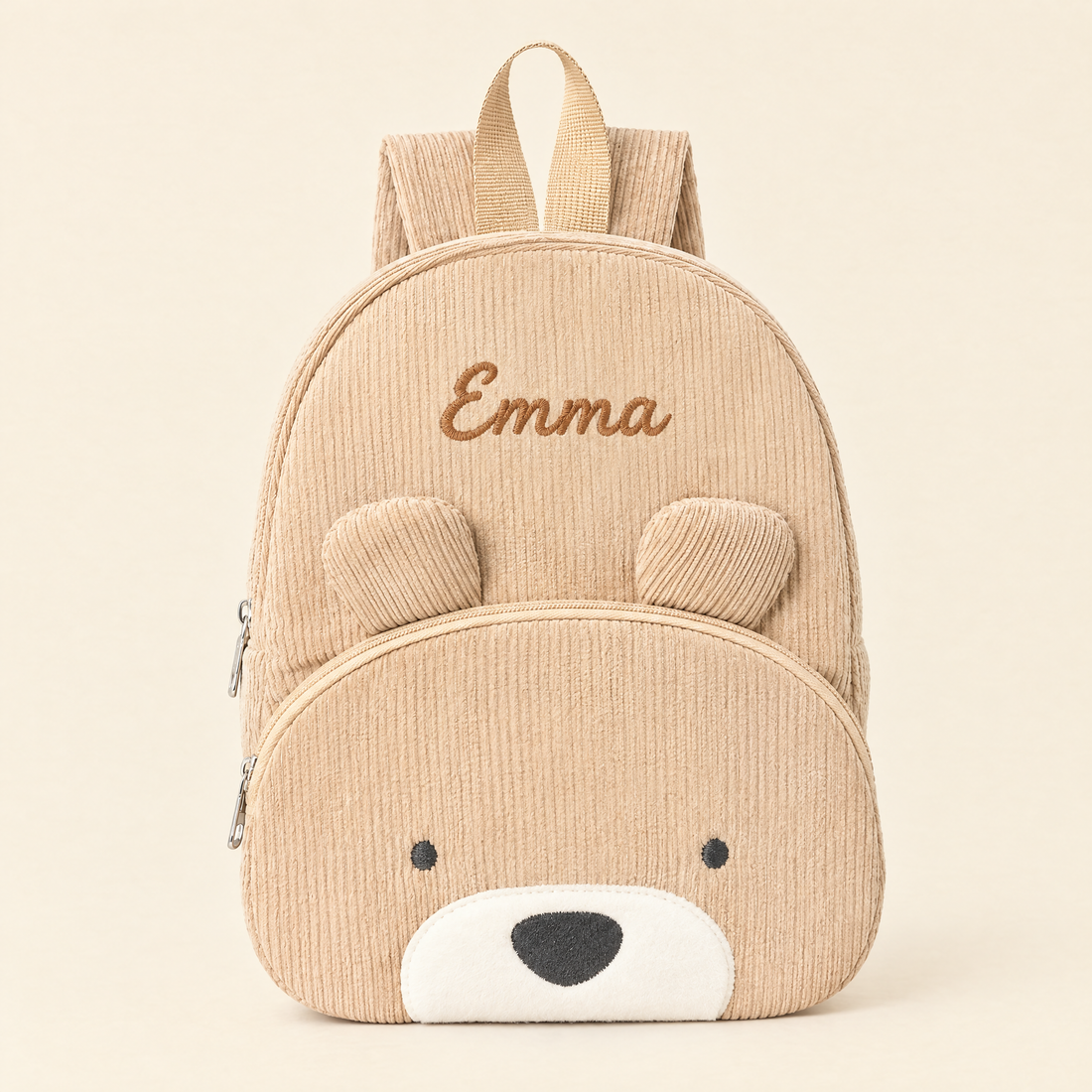 Groovd Bear Backpack personalized, the name Emma embroidered in script