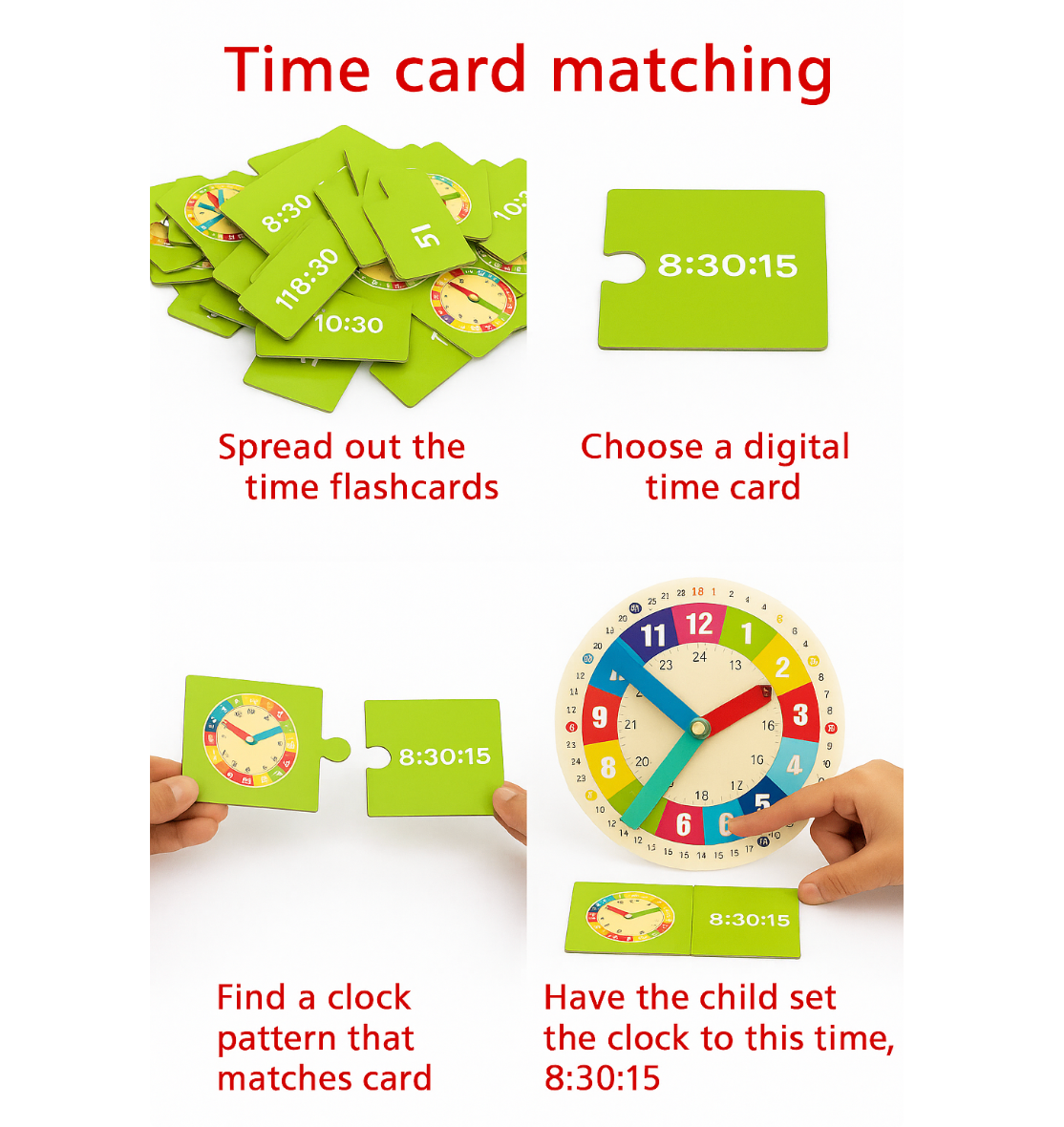 TimeWise Wooden Clock Game™ - Learn to Tell Time with Fun!