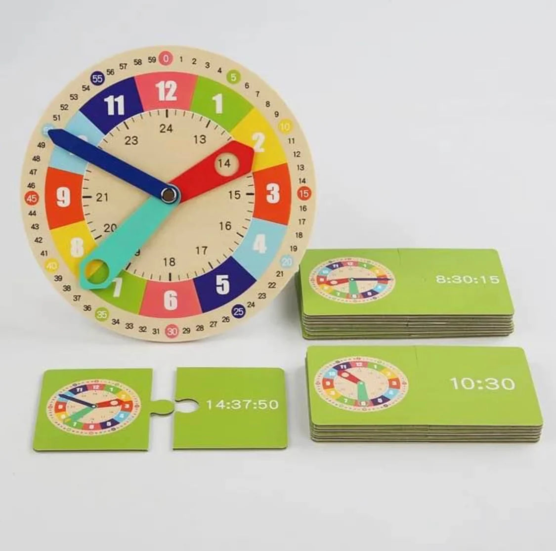TimeWise Wooden Clock Game™ - Learn to Tell Time with Fun!