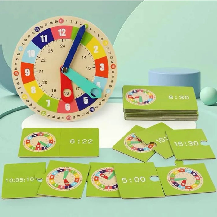 TimeWise Wooden Clock Game™ - Learn to Tell Time with Fun!