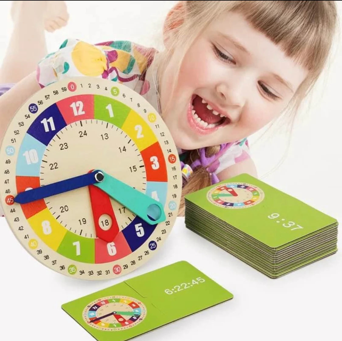 TimeWise Wooden Clock Game™ - Learn to Tell Time with Fun!