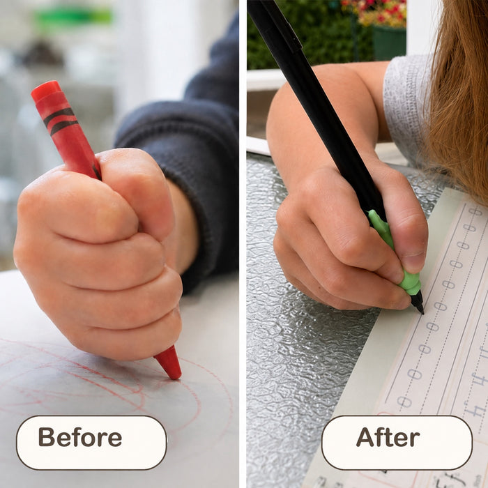 Pencil grip before and after