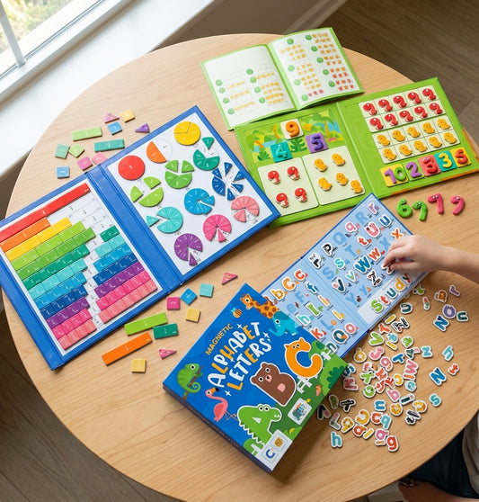 Magnetic Play Puzzles™ – Letters • Numbers • Fractions. Play, explore, and discover—one magnet at a time.