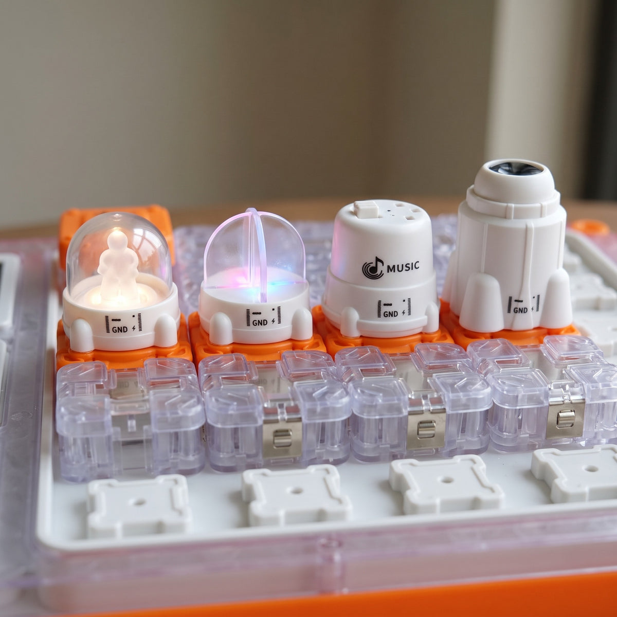 STEM Circuit Puzzle Board: modules closeup