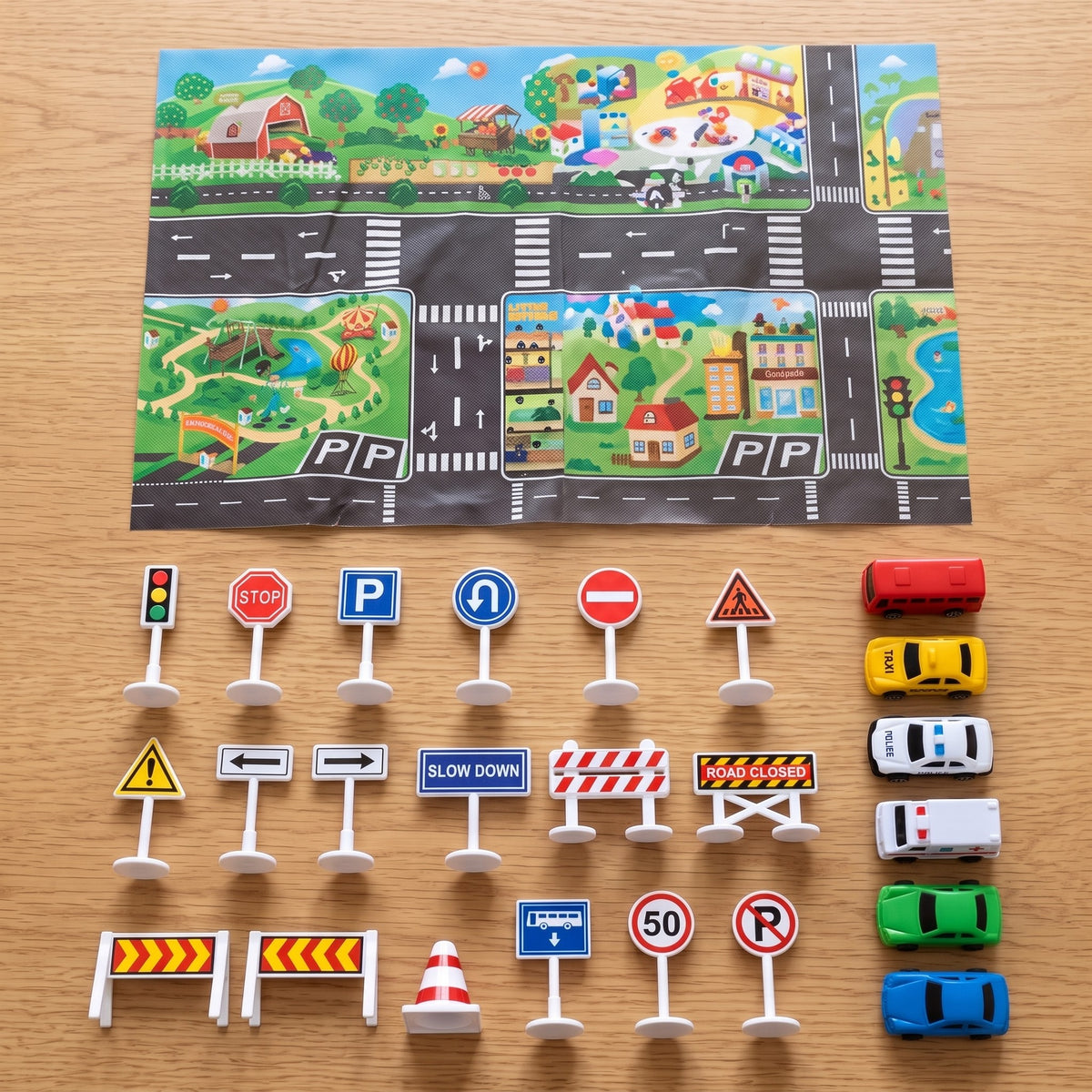 Everything that comes with the City Map with cars