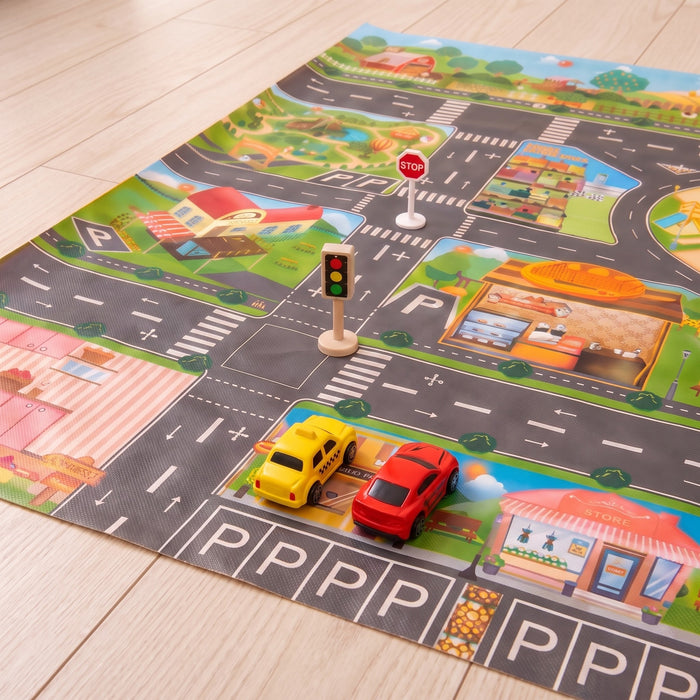 City Map with cars: closeup