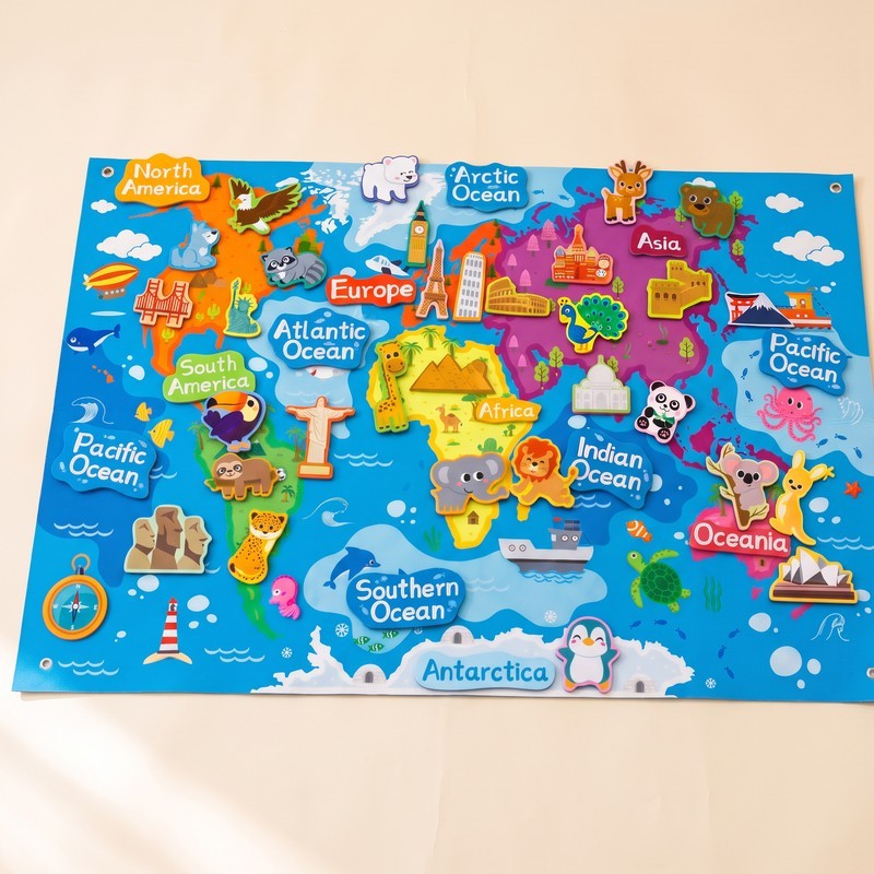 Felt world map