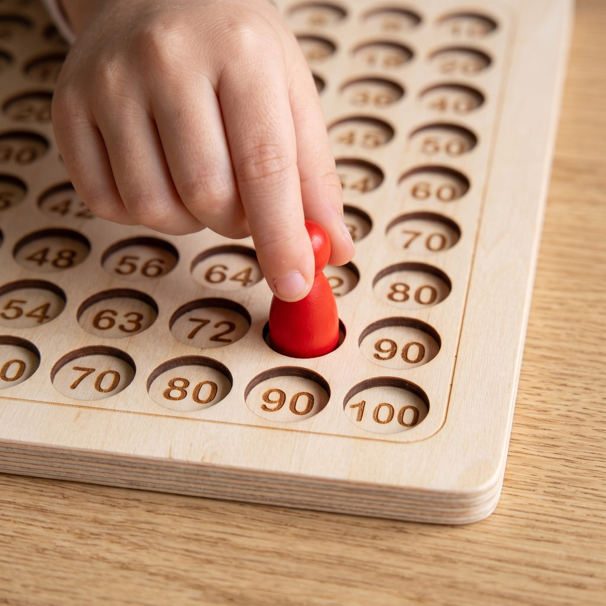 MathMaster Board Game: a child's hand pawn