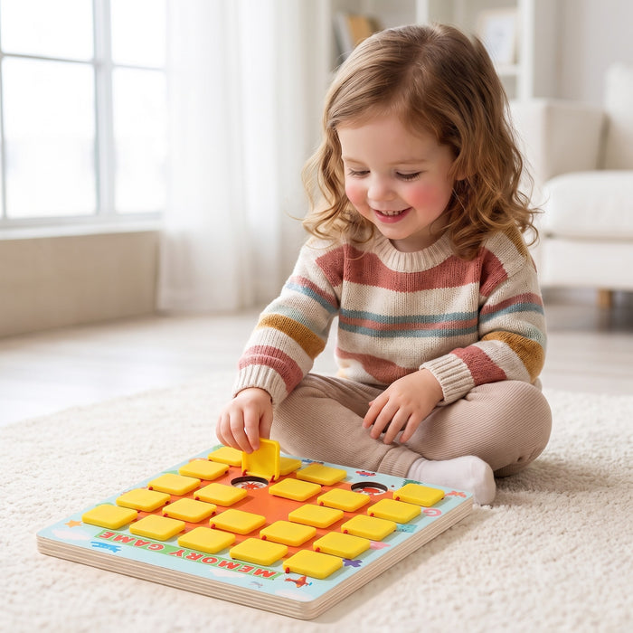 A child playing with the Memory Bloom Set