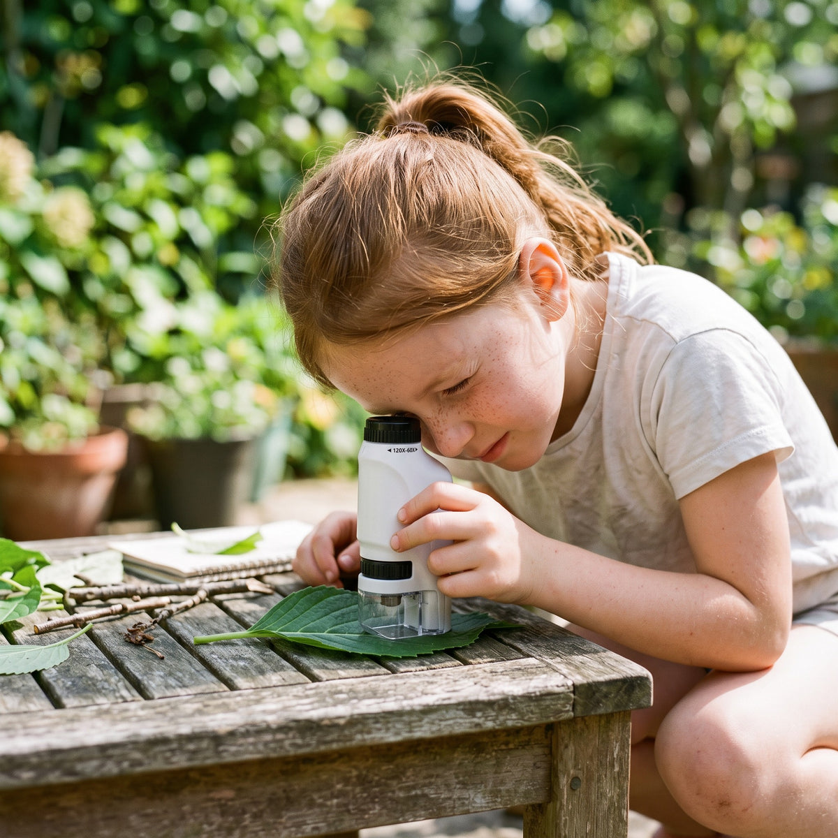 A child playing with the Groovd Miniscope