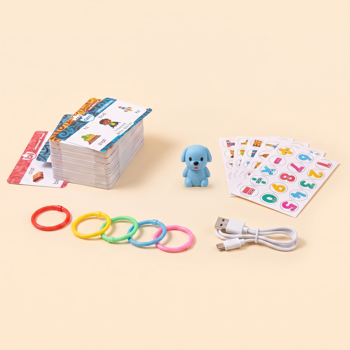 Everything that comes with the Pippo talking puppy