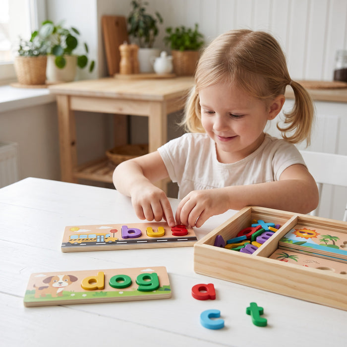 A child playing with the Spell and Play