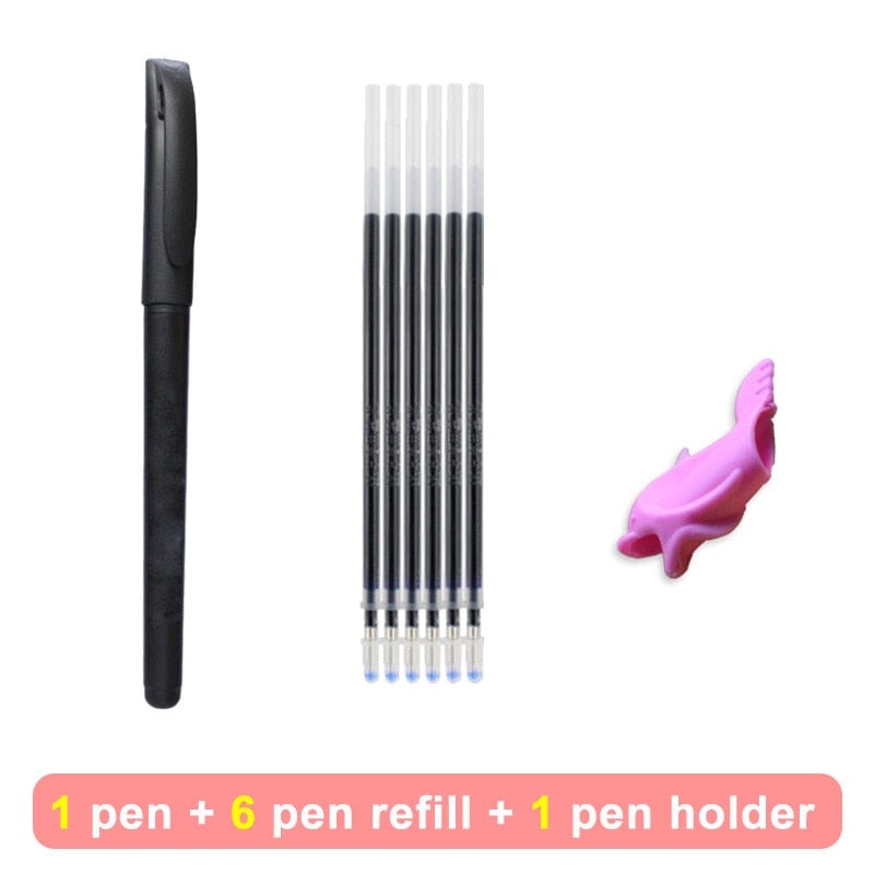 Pen + 6 Refills + Pen Holder